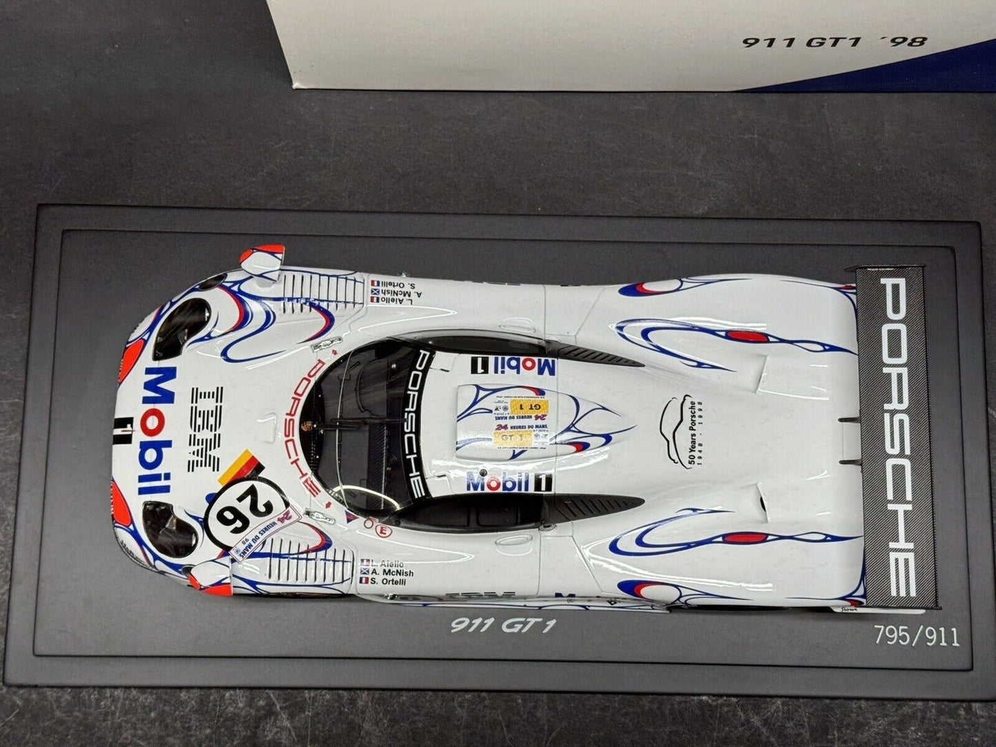 Spark Porsche GT1 #26 Winner 24h LeMans w/ Display Case Ltd. to 911 1/18 Scale