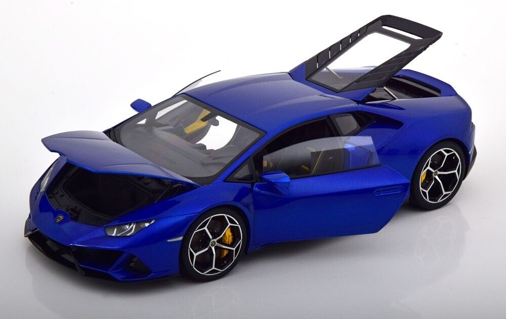 1/18 SCALE  LAMBORGHINI HURACAN EVO LU NETHUNS BLUE MODEL CAR BY AUTOART