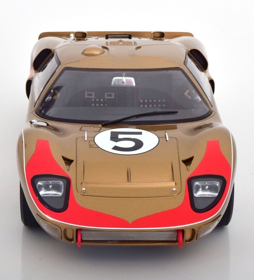 FORD GT40 MK2 #5 GOLD 1966 LeMANS 1/12 Scale Model Car by CMR