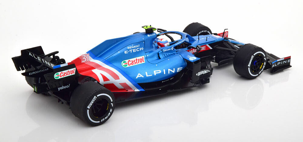 1/18 Scale Solido Esteban Ocon Alpine A521 #31 2021 F1 Hungarian GP Winner