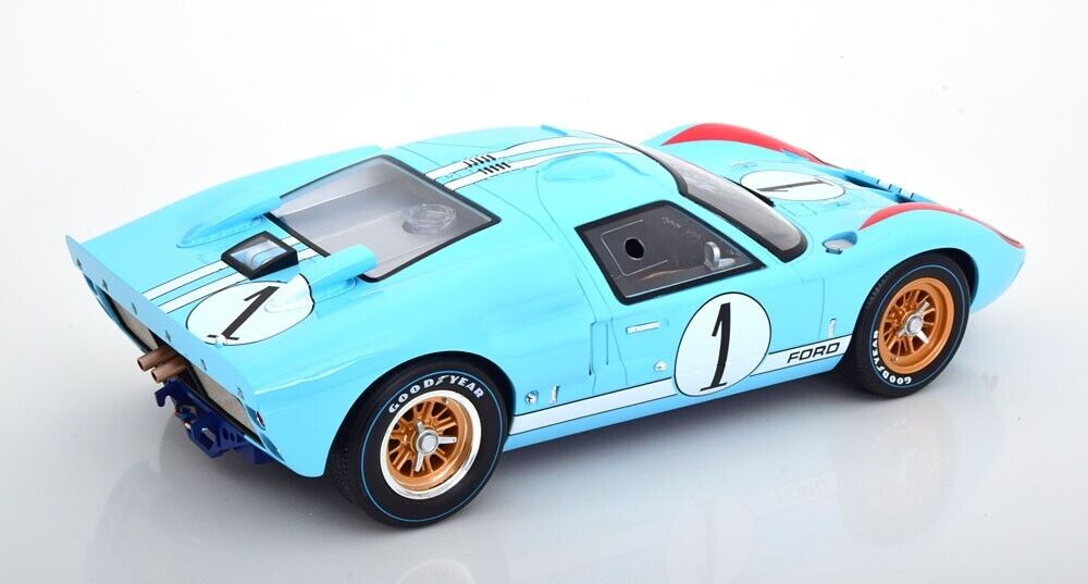 1966 FORD GT40 MK2 #1 LIGHT BLUE Ken Miles 2nd LeMans 24 1/12 Scale by CMR