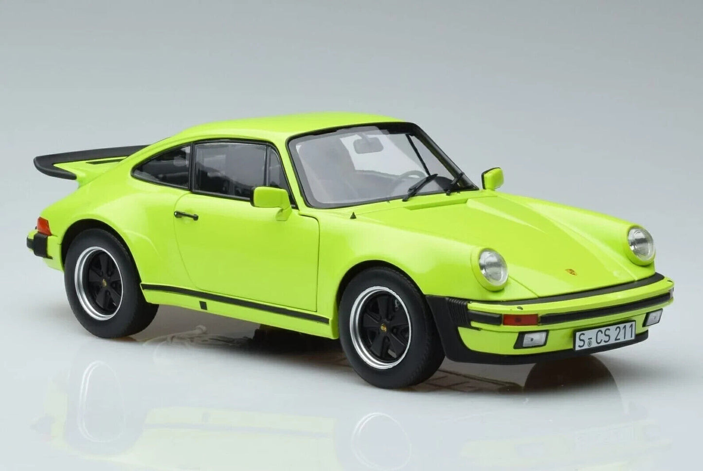 1/18 Scale Norev 1976 Porsche 911 Turbo 3.0 Lime Green Diecast Model Car