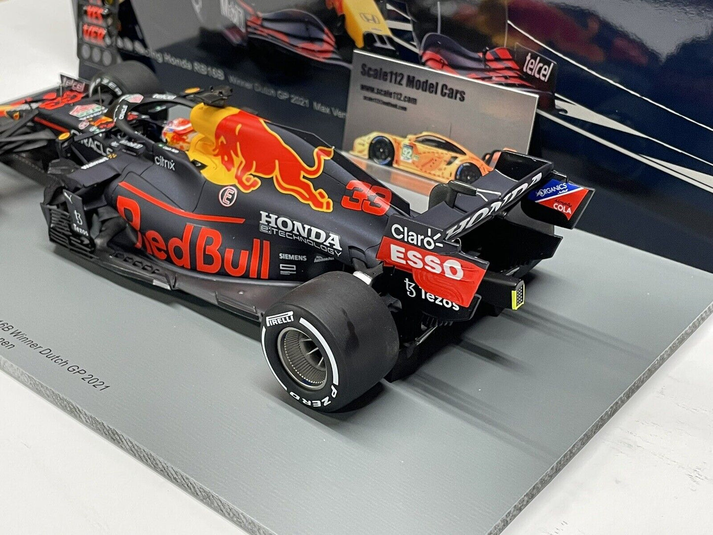 1/18 Scale Spark Red Bull Honda RB16B  Max Verstappen 2021 Dutch GP Winner