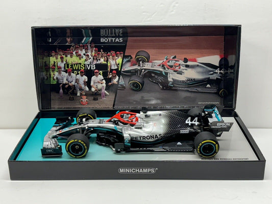 Mercedes W10 Lewis Hamilton #44 Monaco GP Winner GP Box Set 1/18 Minichamps