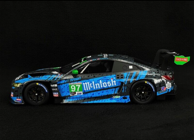 1/18 SCALE BMW M4 GT3 #97 2ND IMSA LAGUNA SECA 2023 TOP SPEED MODEL CAR