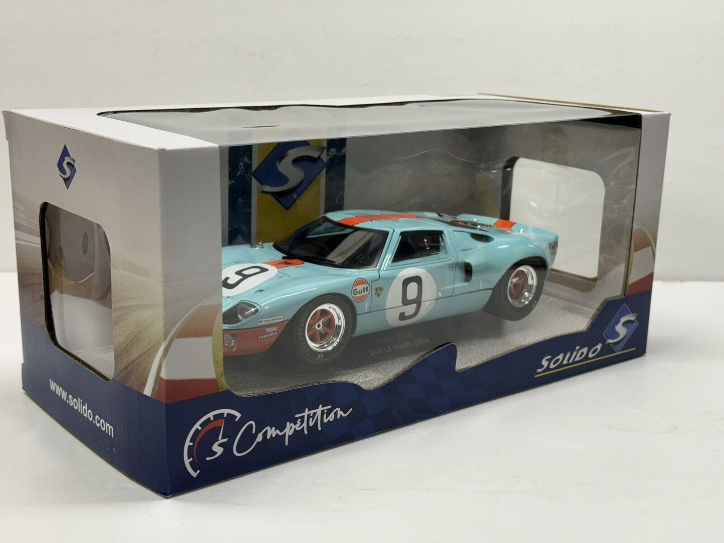 1/18 Scale Solido Ford MK1 GT40 1968 Lemans Winner GULF livery Diecast Model Car