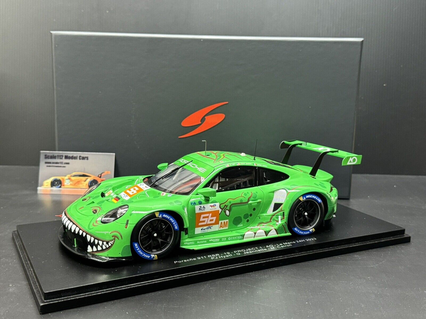 Porsche 911 RSR #56 Lemans  24Hr. 2023 AO Racing "Rexy" 1/18 Scale by Spark