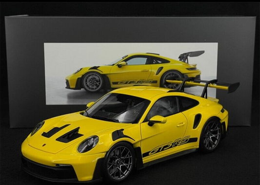 Porsche 911 992 GT3 RS Racing Yellow 1/18 Scale Diecast Model Car by Norev