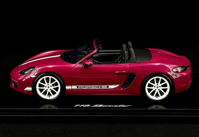 Porsche 718 Boxster Rubystone Red w/ Display Case 1/18 Spark Dealer Edition