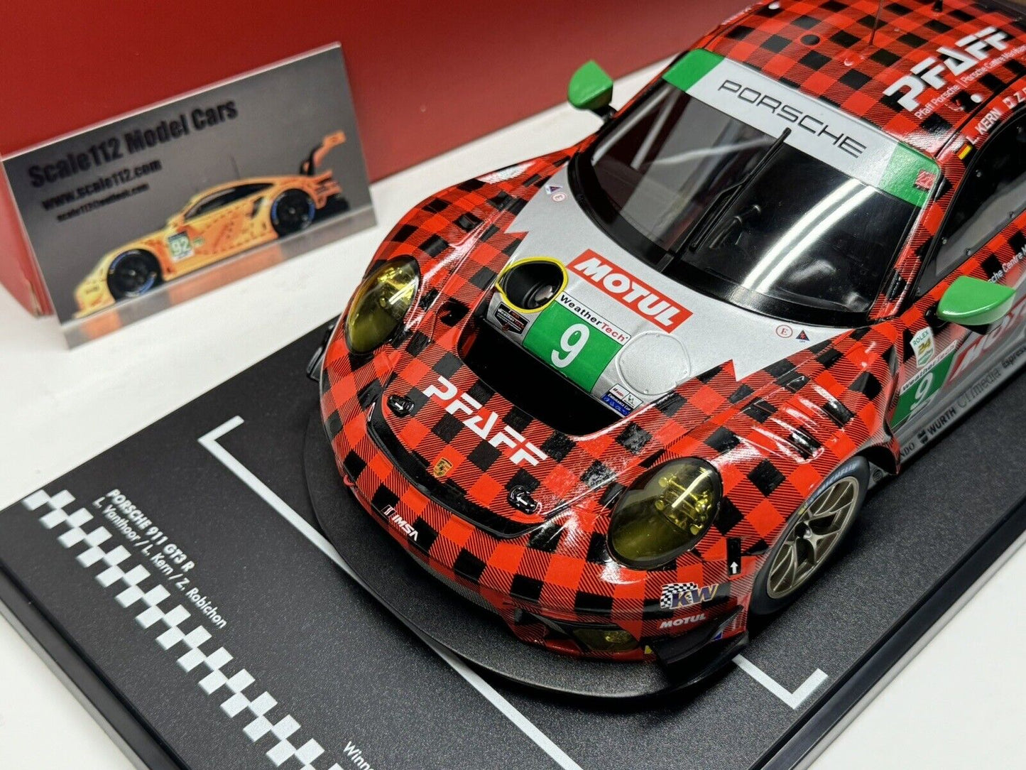 1/18 Scale IXO Porsche GT3 R #9 Winner GTD 24h Sebring 2021 Pfaff Motorsports