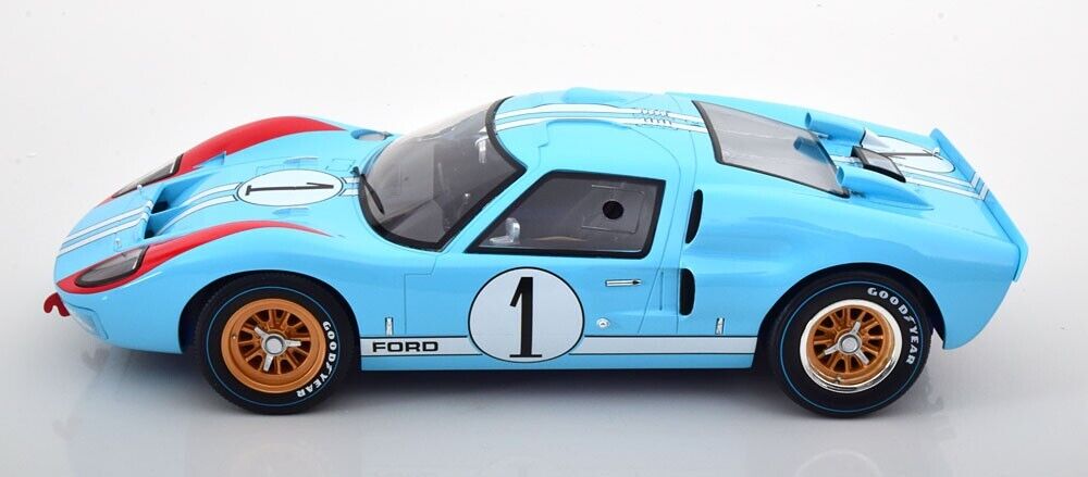 1966 FORD GT40 MK2 #1 LIGHT BLUE Ken Miles 2nd LeMans 24 1/12 Scale by CMR