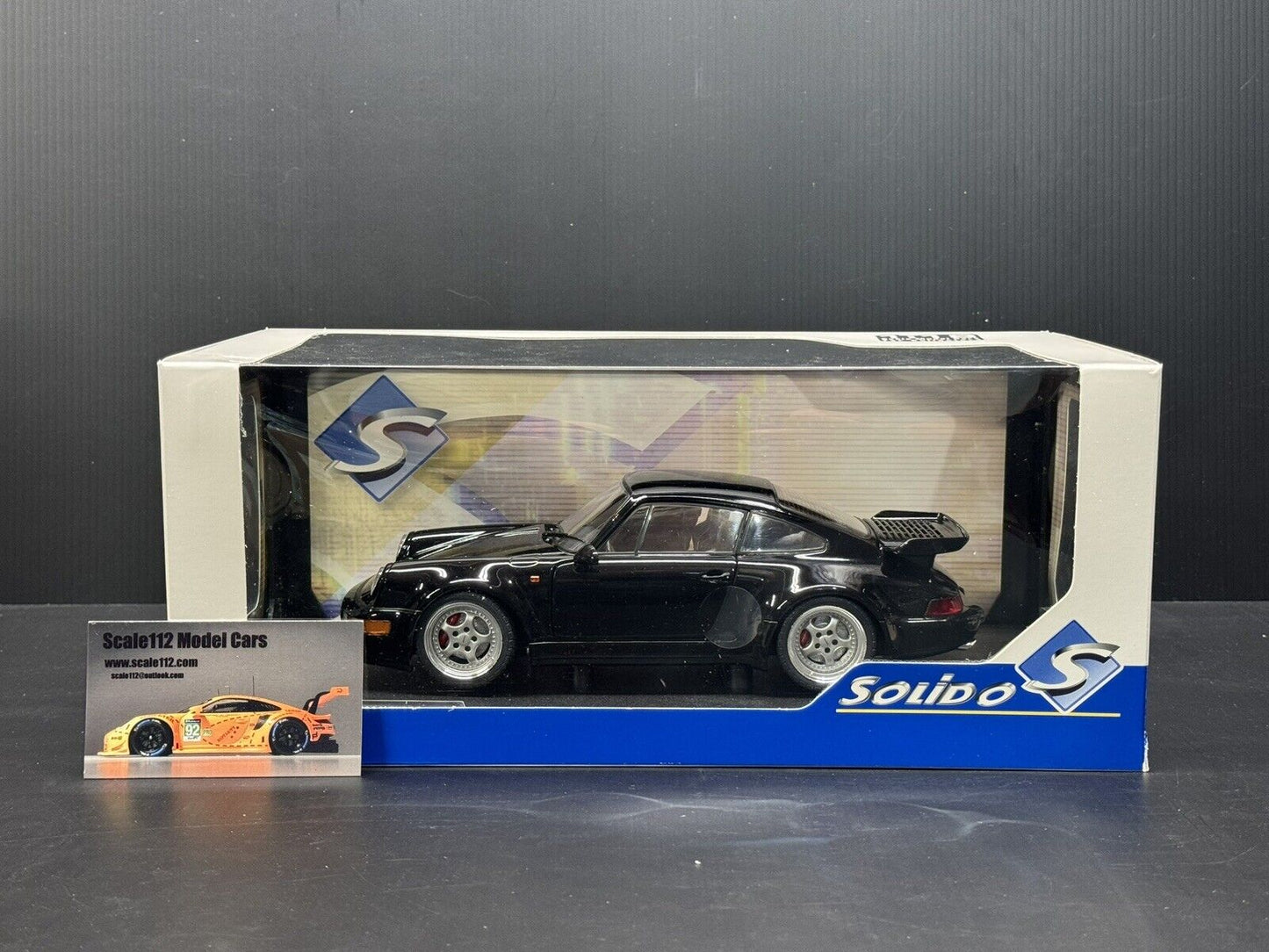 1/18 scale 1991 Porsche 964 911 Turbo 3.6 Black "Bad Boys" by SOLIDO