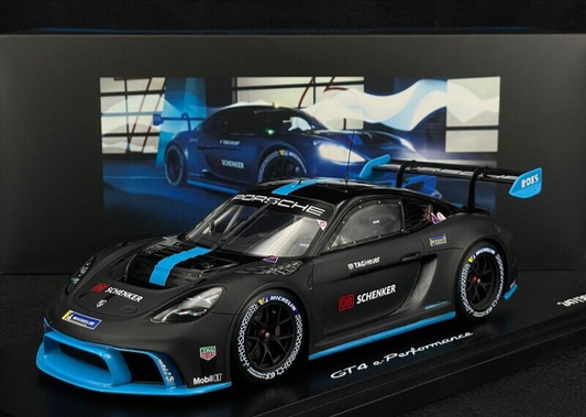 Porsche 718 Cayman GT4  E-Performance  Model Car w/ Display Case 1/18  Spark