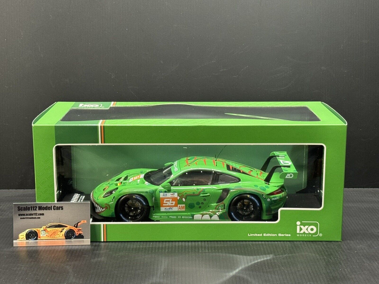 Porsche 911 RSR #56 Lemans  24Hr. 2023 AO Racing "Rexy" 1/18 Scale by IXO