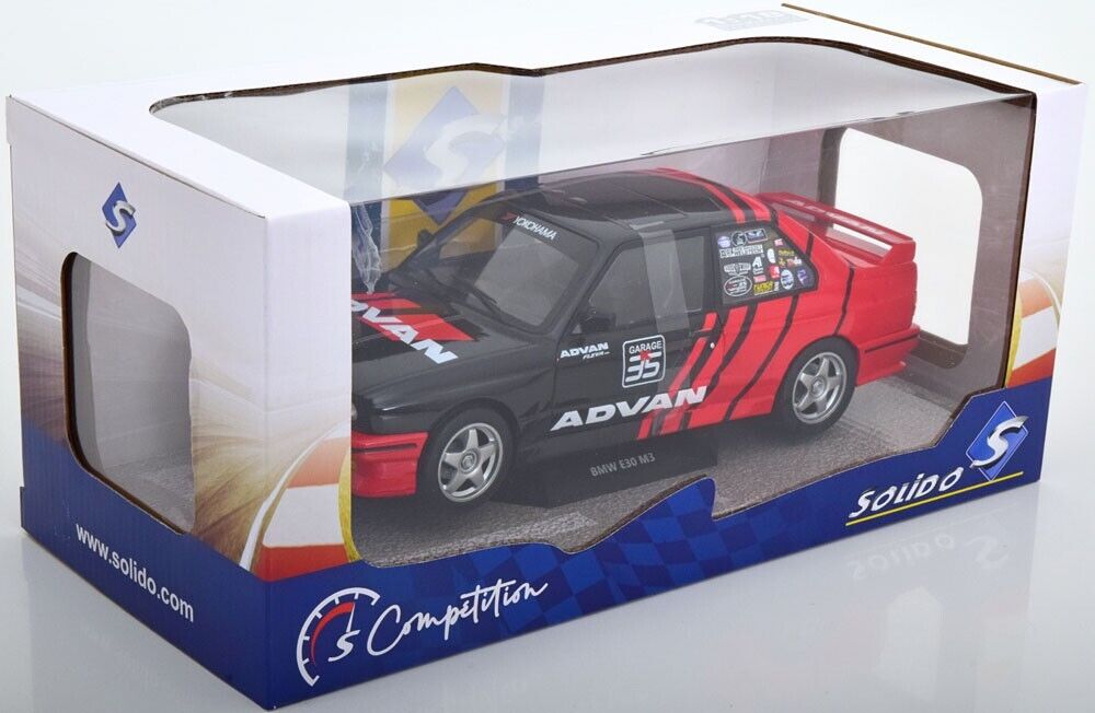 BMW M3 E30 1990 ADVAN DRIFT CAR 1/18 DIECAST MODEL SOLIDO