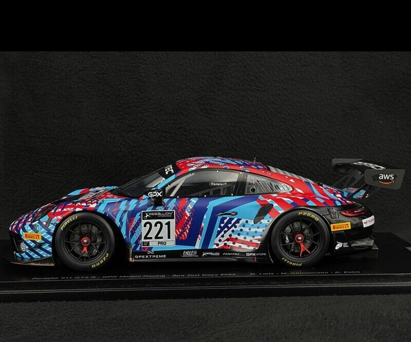 1/18 Scale Porsche 992 GT3 R GPX Martini Racing 24H Spa 2022 Model Car by Spark