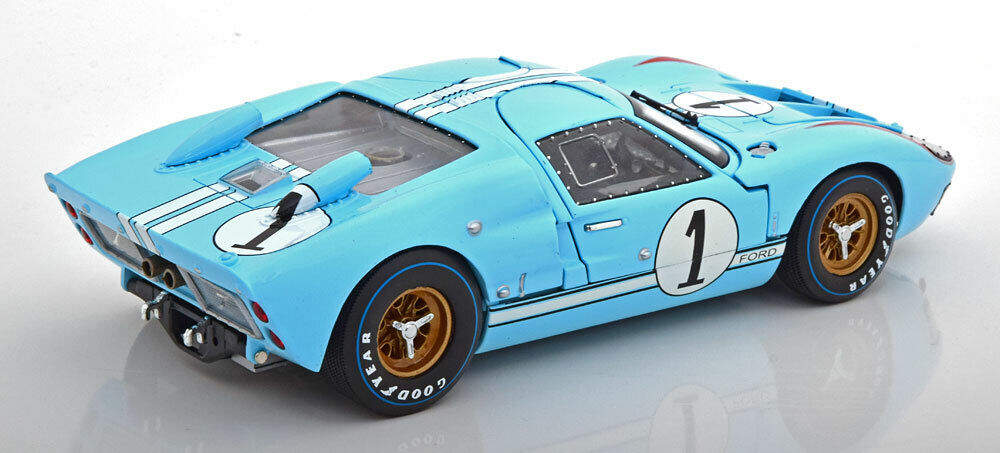 1/18 SHELBY COLLECTIBLES 1966 FORD GT-40 MK2 #1 LIGHT BLUE LeMANS