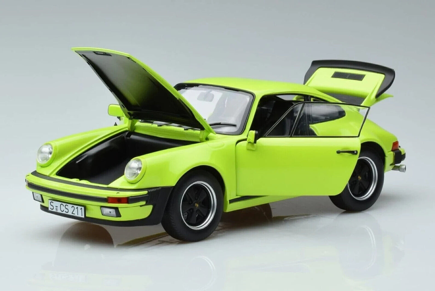 1/18 Scale Norev 1976 Porsche 911 Turbo 3.0 Lime Green Diecast Model Car