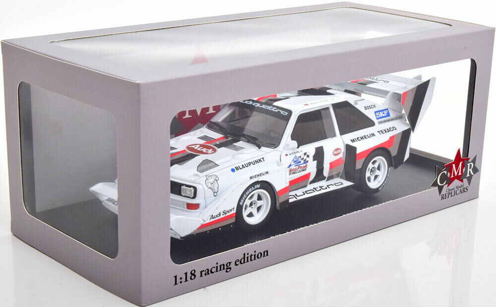 1/18 Scale CMR Audi QUATTRO S1 PIKES PEAK WINNER 1987 #1 Diecast Model Car