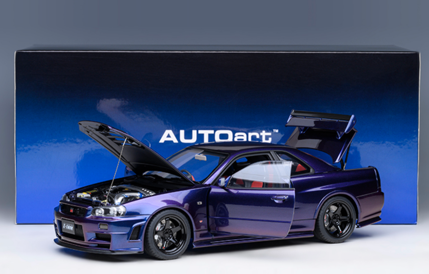 NISSAN NISMO (R34) GT-R-Z-TUNE - MIDNIGHT PURPLE - AUTOART 1/18 - MODEL CAR