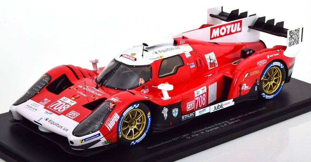 GLICKENHAUS  #708 LMH Le Mans 24hr 2022 w/ Display Case Spark 1/18 Model Car