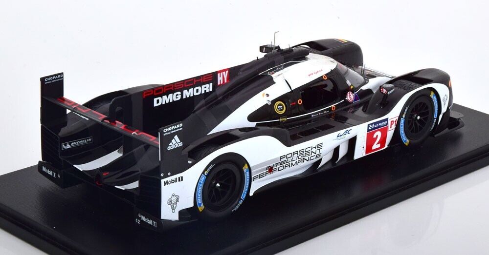 Porsche 919 Hybrid #2 Winner Le Mans 2016 Dumas Jani w/ Display Case 1/18 Spark