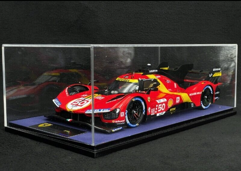 Ferrari 499P #50 Le Mans 24hr 2023  1/18 Scale w/ Display Case by Looksmart