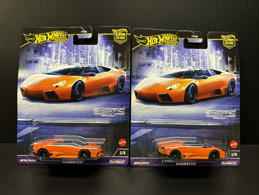 Hot Wheels Car Culture 2024 Exotic Envy Lamborghini Reventon Roadster Lot Of 2