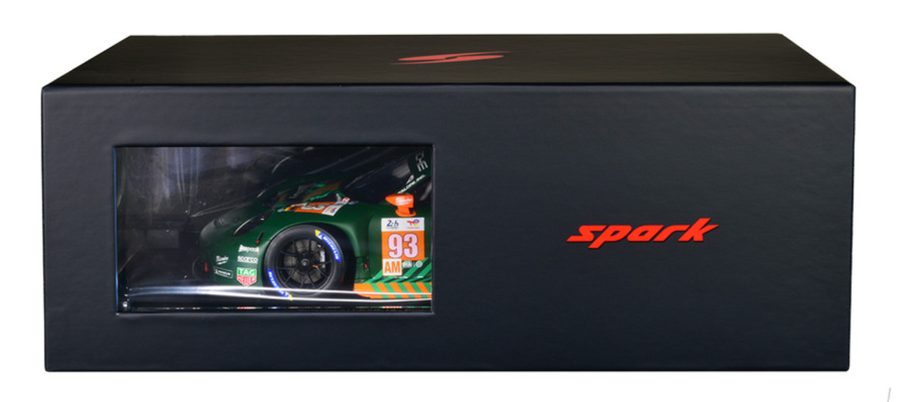 PORSCHE 911 RSR PROTON COMPETITION #93 2022 LE MANS 1/18 SPARK w/ DISPLAY CASE