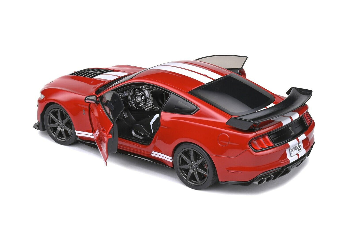 1/18 Scale Solido 2020 Ford GT 500 Red with White Stripes Diecast Model Car