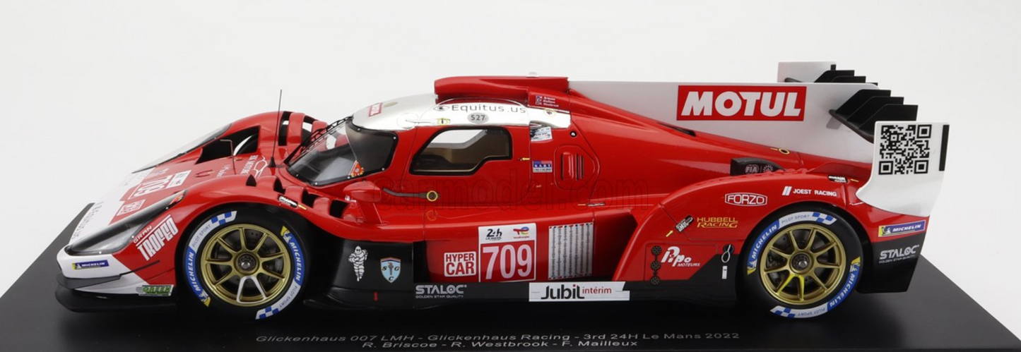 GLICKENHAUS  #709 LMH Le Mans 24hr 2022 w/ Display Case Spark 1/18 Model Car