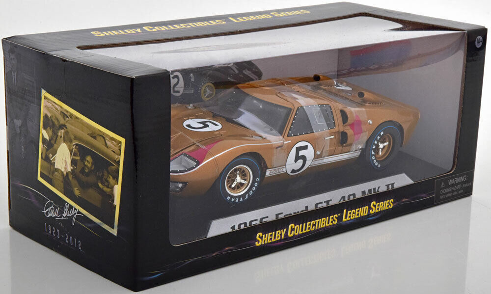 1/18 SHELBY COLLECTIBLES 1966 FORD GT-40 MK2 #5 GOLD LeMANS