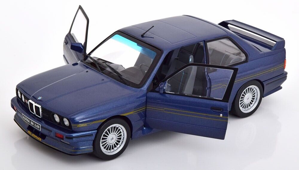 BMW M3 E30 1990 Alpina B6 3.5S MAURITUS BLUE  1/18 DIECAST MODEL SOLIDO