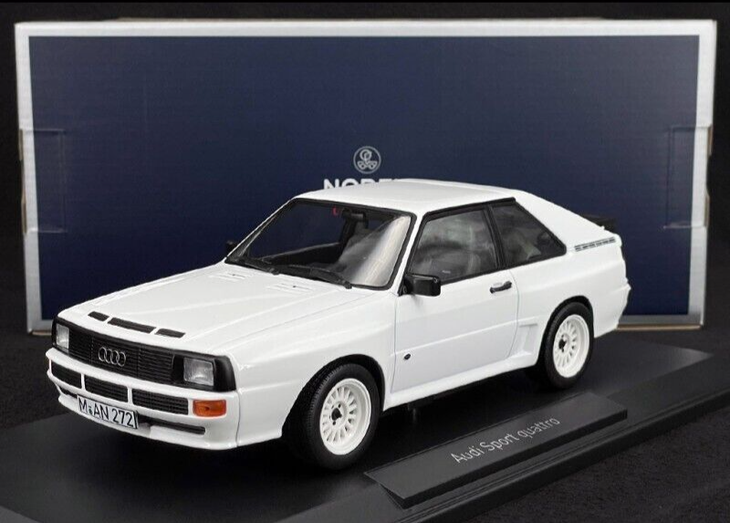 Audi Sport Quattro Alpine White 1985 Diecast Model Car 1/18 Scale by Norev