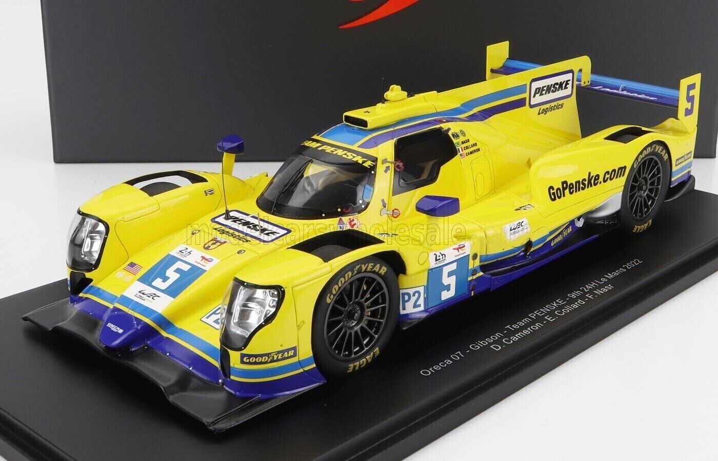 ORECA GIBSON 07 GK428 24h LE MANS #5 Penske Racing w/Display Case 1/18 Spark