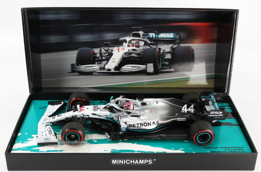 1/18 Minichamps Lewis Hamilton Mercedes W10 #44 2019 German GP Box Set.