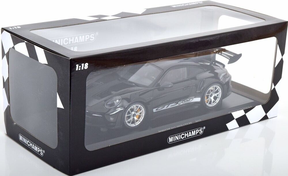 Porsche 911 992 GT3 RS Black 1/18 Scale Diecast Model Car by MiniChamps