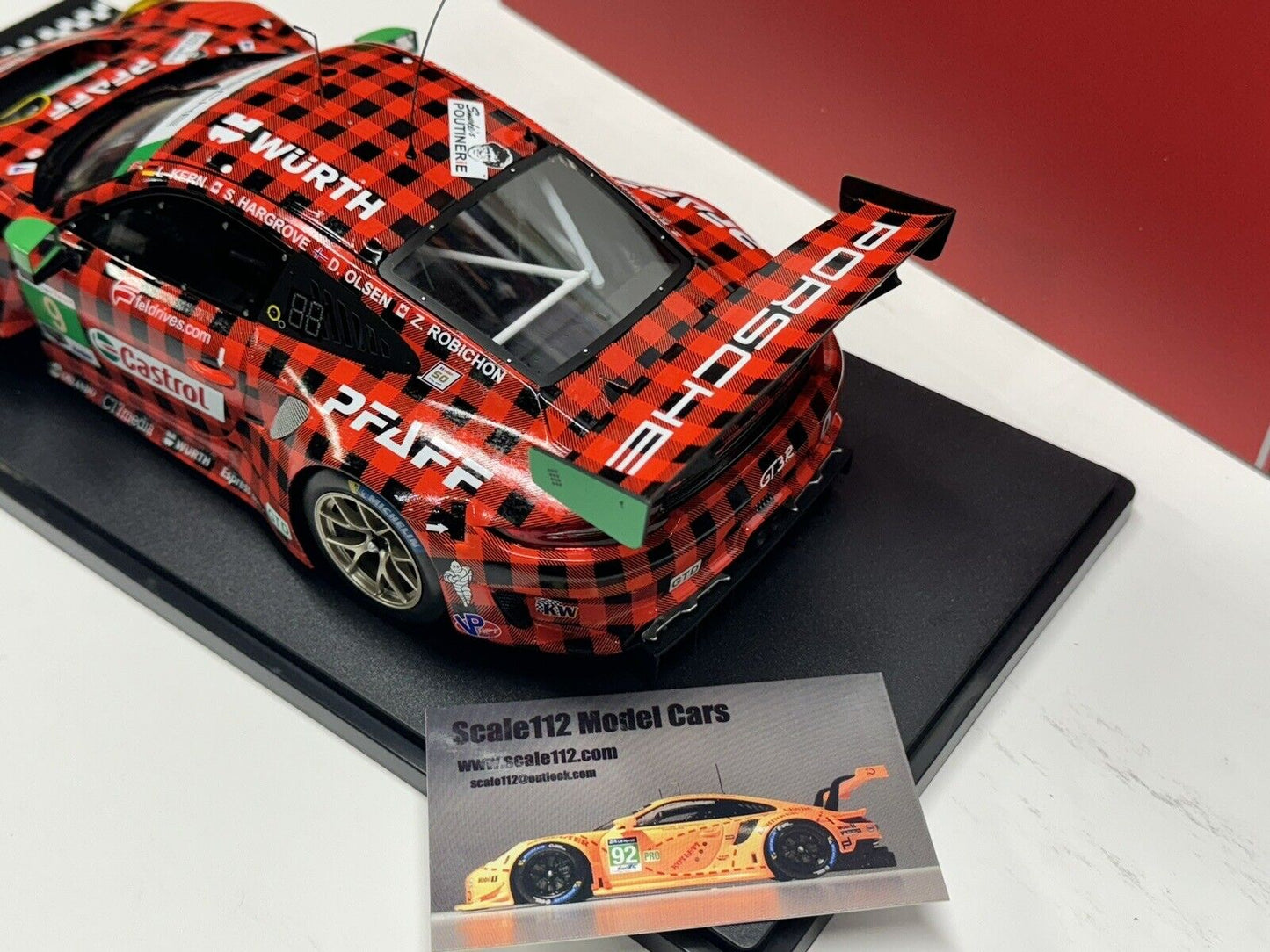 1/18 Scale IXO Porsche GT3 R #9 GTD 24h Daytona 2019 Pfaff Motorsports