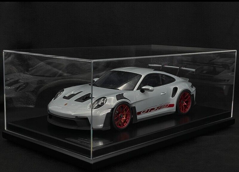 Porsche 911 992 GT3 RS Ice Gray w/ Display Case - Dealer Edition - 1/12 Spark