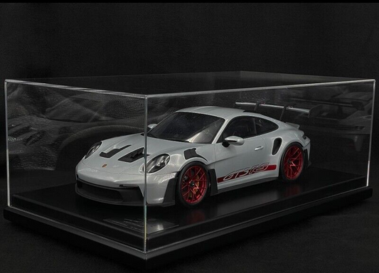 Porsche 911 992 GT3 RS Ice Gray w/ Display Case - Dealer Edition - 1/12 Spark