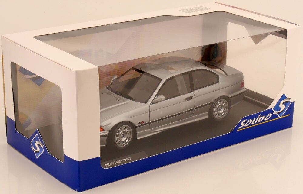 1/18 scale 1996 E36 BMW M3 in Artic Silver Model Car by SOLIDO