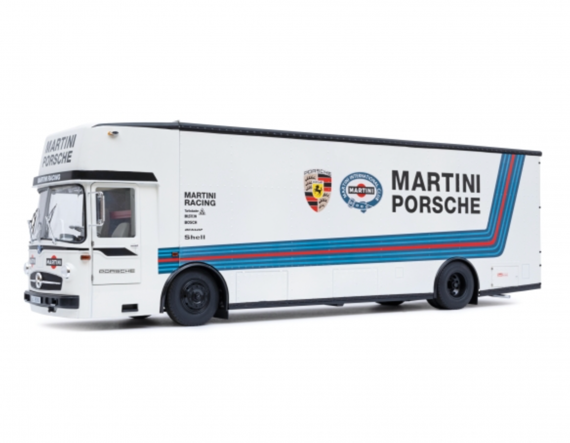 Mercedes-Benz 0 317 Martini Porsche Transporter 1/18 Scale Diecast Model Schuco