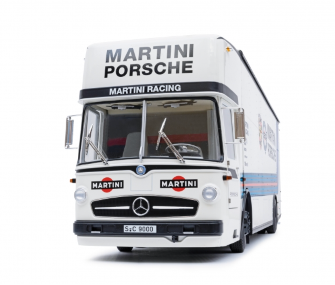 Mercedes-Benz 0 317 Martini Porsche Transporter 1/18 Scale Diecast Model Schuco