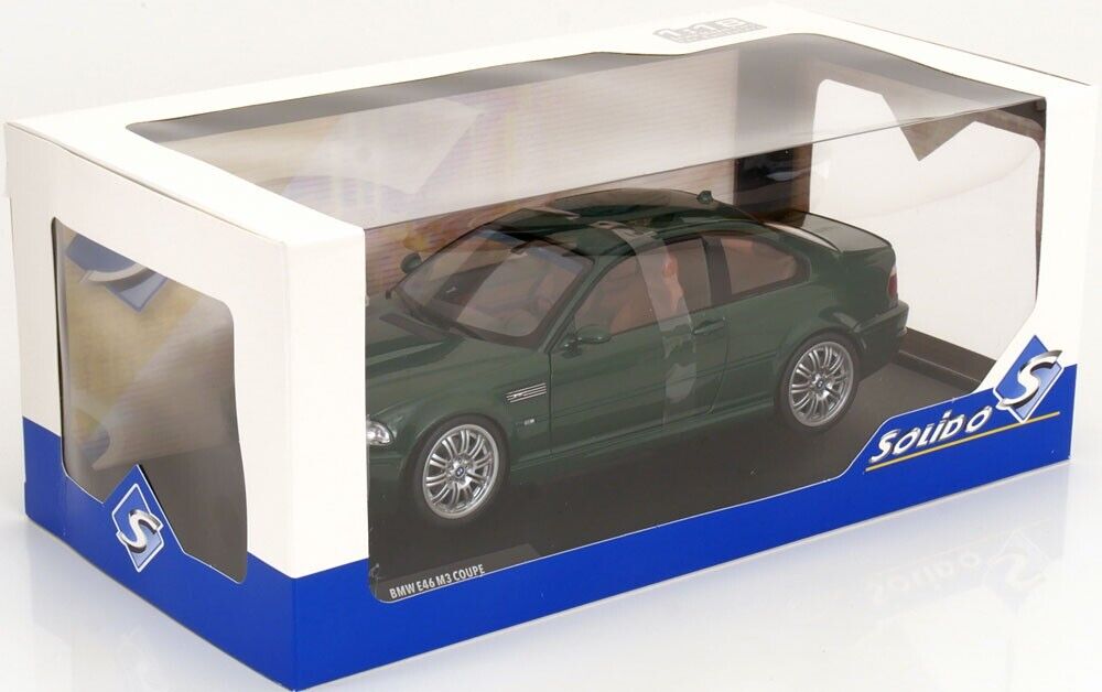 2003 E46 BMW M3 Oxford Green - Cinnamon Interior  1/18 Scale Model Car by SOLIDO