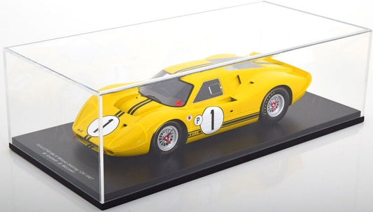 FORD GT 40 MKIV LE MANS 1967 MARIO ANDRETTI SPARK 1/18  WITH DISPLAY CASE