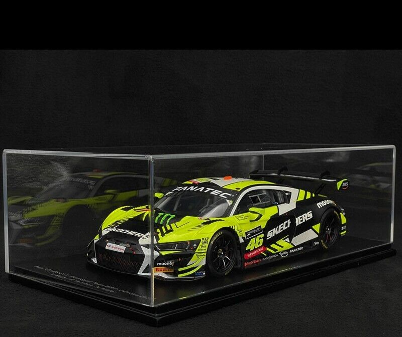 AUDI R8 LMS GT3 -  SPA 2022 - WRT -   1/18 SCALE SPARK MODEL CAR W/ DISPLAY CASE