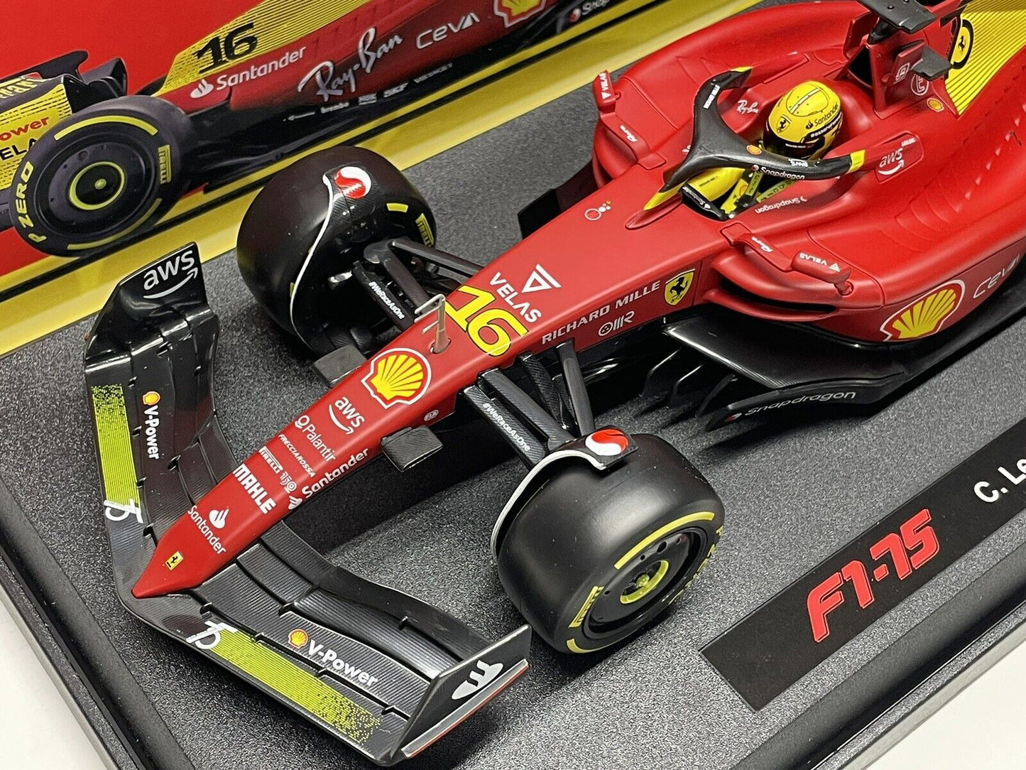 2022 Ferrari F1-75 Italian GP Charles Leclerc Model Car 1/18 Scale Bburago