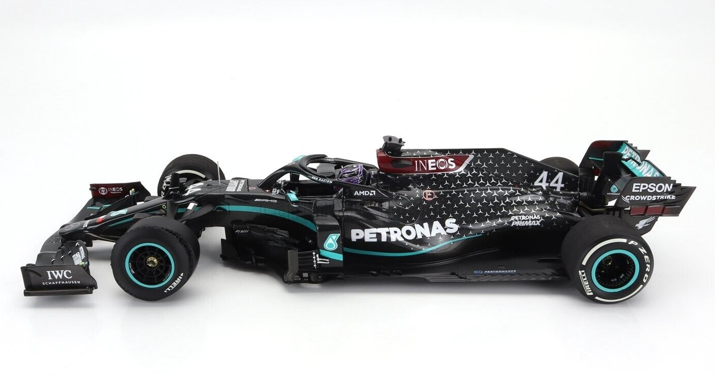 Mercedes W11 Lewis Hamilton #44 British GP Winner with blow out 1/18 Minichamps