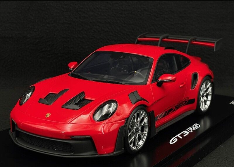 Porsche 911 992 GT3 RS Guards Red w/ Display Case  - 1/18 Spark - Dealer Edition