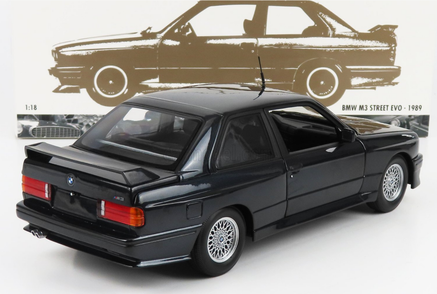 1989 BMW M3 E30 Street EVO Dark Blue Metallic Diecast Model Car 1/18 Minichamps